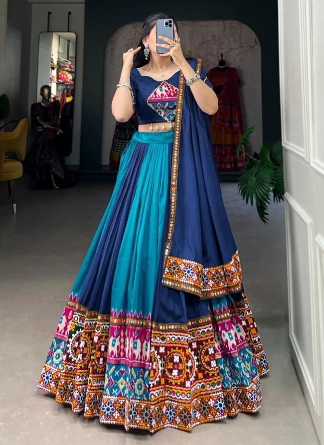 Rayon Firozi Festival Wear Silk Printed Readymade Lehenga Choli